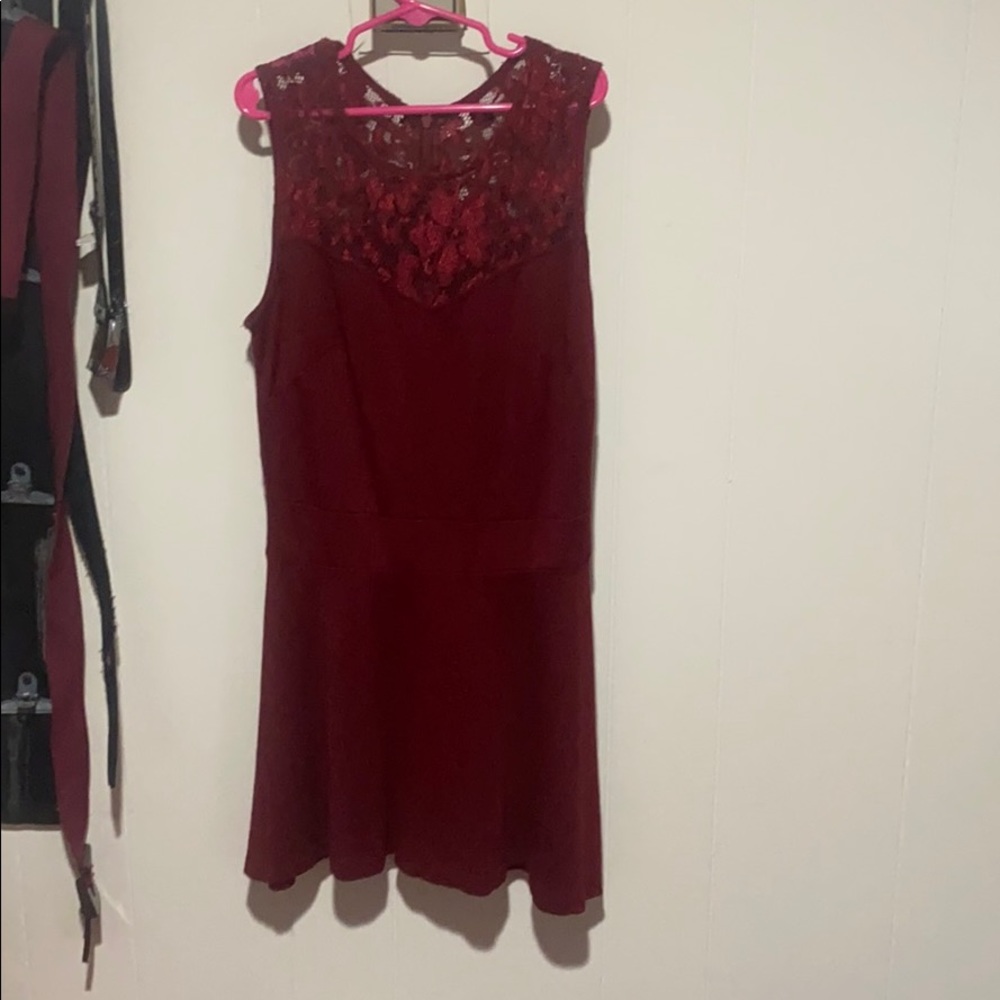 Burgundy skater dress